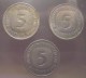 GERMANIA GERMANY 5 DEUTSCHE MARK 1975  LOT OF 3 PIECES  FEDERAL REPUBLIC - 5 Mark