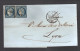 FRANCE 1852 N° 4 Paire (défaut) Obl. S/ettre étoile Muette De Paris - 1849-1850 Ceres