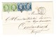 Lettre Paris 18.10.65. Affr. Paire Horiz. 5 Et 20Cts Mi.#19+21 Pour Constantinople Turquie - Contenu Commercial - 1849-1876: Période Classique