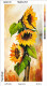 New Tapestry, Gobelin, Picture, Print, Floral Still Life, Sunflower - Other & Unclassified