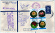 Pakistan: 2003 Lettre Prêt à Poster Voyagé En R  Vers Les U.S.A Bloc De Timbres Roses Bloc De 5 Timbres Président - Pakistan