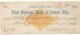 Central City Colorado, First National Bank Of Central City 1879 Check $25 Paid To Cobb McMann &amp; Company - Cheques & Traveler's Cheques