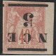 NOUVELLE CALEDONIE  - YVERT N°6a * - SURCHARGE RENVERSEE - Unused Stamps