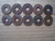 BRITISH EAST AFRICA  KUT ONE CENT COINS BRONZE Of 1942 - TEN All The SAME USED No Mint Mark. - Colonie Britannique