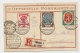 DR Sonder Postkarte Weimar Nationalversammlung Mi.107-109 SSt. D 14.7.19 Einschreiben Weimar 1 + Überdruck (5106) - Lettres & Documents