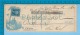 1863 USA  Cheque $1000.00, South America Bank ( With A Taxe Stamp Period Of The War With A Tax Stamp ) 2 Scan - Steuermarken