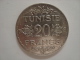 Tunisie - 20F En Argent 34mm - Poids 20g Env.- Diamètre 34mm Env.- Rare -AH 1353-1934-Très Belle - Tunisie