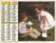 Calendrier La Poste 1995 - Photo Enfants Et Chien, Fillette Avec Chat - Tamaño Grande : 1991-00