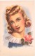 Delcampe - Lot Illustrateur 10 Cartes Postales Anciennes  Portraits De Femmes Avec Fleurs , Signées,dos Vierges, Toutes Scannées - Autres & Non Classés