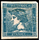Austria 1851,  Zeitungsmarke, "Merkur"  Blue, Mint/heavy Gum Disturbances - Nuevos