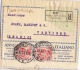 Raccomondata Registered 1921 Cover MILANO (Centro) To Belgium - Insured