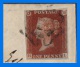 GB 1841-0143,  QV 1d Red Imperf Plate16 H-L On Entire To London, 3 Margins MC Cancel (3 Scans) - Covers & Documents