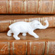 Ancienne Miniature Allemande 20x40 Mm Elephant Miniature Biscuit Figurine German Bisque - Tiere