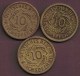 DEUTSCHES REICH  LOT 4 X 10 REICHSPFENNIG 1924-25-26 - 10 Rentenpfennig & 10 Reichspfennig