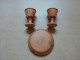 Assiette + 2 Verres Miniatures En Bois (olivier?) (diam Assiette 25mm; Hauteur Verre : 18mm) - Furniture