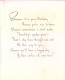 VERY OLD & VINTAGE GREETINGS CARD - PRINTED IN USA - A BIRTHDAY MESSAGE - Other & Unclassified