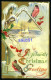 Noël - An Friendly Christmas Greeting - Oiseaux  Et Paysage - Carte Gaufrée - Embossed Card - Réf:31957 - Autres & Non Classés
