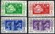 BRITISH NEW HEBRIDES 50 YEARS SHIP WOMAN SET OF 4 STAMPS 5-50 CENTIMES ISSUED 1956 MINT READ DESCRIPTION !! - Neufs