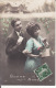 Bonne Année, Couple Avec Bouquet De Houx, 1914 ( 2 Scans ) - Couples