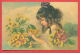 152124 / Artist  Art Maxim Trübe - BEAUTIFUL GIRL WITH FLOWERS - 892 WENAU PASTELL - Truebe, Maxim