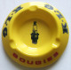 CENDRIER PORCELAINE JAUNE BOUGIES K.L.G. MAGNIER BLANOY OU BLANCY MADE IN FRANCE . DIAMETRE 14,5 CM - Porcelana