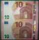 2x 10 EURO S003 SB+SC Nine Equal Numbers ITALY  ITALIA Draghi Perfect UNC - 10 Euro