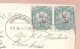 2 TWO SOUTH AFRICA 1/2 D STAMPS USED AT JOHANNESBURG ON A RP VICTORIA FALLS RHODESIA USED Zimbabwe SOUTHERN RHODESIA - South Africa