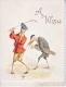 VICTORIAN  ERA  1880's   CHRISTMAS  CARD   INSECTS  PLAYING   GOLF - Insects