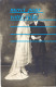 Cpp Portrait Du Couple BRUNET BRUSSET ? Le 12 JUILLET 1919 Mariage ( Voir Dos ) Mode Robe Dentelle Costume - Genealogie