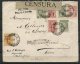 GREECE, COVER WITH ONLY OVERPRINTED STAMPS, CENSORED 1917 TO SWITZERLAND - Storia Postale