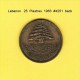 LEBANON   25  PIASTRES  1961  (KM # 16.2) - Lebanon