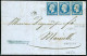 FRANCE - N° 14A (3) OBL. ANCRE + CAD " NEVA LE 27/7/1859 " / LETTRE DE CONSTANTINOPLE LE 27/7 POUR MARSEILLE LE 3/8 - TB - Poste Maritime