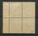 COLONIES TIMBRE ALEXANDRIE N°71a Chiffres Espacés Dans Un Bloc De 4 Neuf * N1887 - Unused Stamps