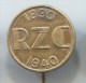 RZC - Rotterdamsche Zwemclub, Netherlands, 1940. Vintage Pin, Badge - Zwemmen