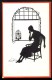 J.S. U. Co. M. Ser. 621-26 - Letter, Woman, Birdcage ----- Postcard Not Traveled - Scherenschnitt - Silhouette