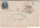 BELGIUM USED COVER 02/08/1860 COB 11A BRUGES VERS LIERRE CADRE LEGEREMENT TOUCHE EN HAUT/GAUCHE - 1858-1862 Médaillons (9/12)