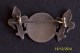 NAPOLEON LAPEL BROOCH WITH FLEUR DE LIS.MAKERS MARK IN DIAMOND E P WITH A BUCKET & HANDLE. - Broches