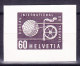 Schweiz Dienst Probedruck BIT 1956 60 Rp. In Graulila Einzelabzug Bickel-Archiv Rückseite Bickel Stempel Selten - Service