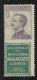 ITALIA REGNO ITALY KINGDOM 1924 1925 PUBBLICITARI CENT. 50 TAGLIACOZZO MNH DOPPIA VARIETA'  2 VARIETY CERTIFICATO - Pubblicitari