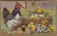 Easter Greetings - Rooster, Chicks - Pâques