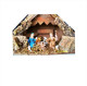 Delcampe - CRECHE DE NOEL BOIS ECORCE MOUSSE... AVEC 7 PERSONNAGES Et ANIMAUX EN PLASTIQUE DIMENSIONS : LONG 35 LARG 16 HAUT 22cm - Nacimientos - Pesebres