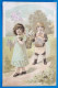 CPA Litho Illustrateur Germany  DUO ENFANTS ENFANT Fille Garcon Portant Hotte Fleurs Voyagé 1919 Cachet  Attert - Avant 1900