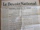 25 Déc 1939 Journal "Le Devoir National"Fédération Nationale Femme Independant De Tout Parti Politique Masculin - Other & Unclassified