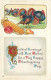 225757-Thanksgiving, Stecher No 253 B, Group Of Turkeys, Corn, Pear & Apple, Cordial Greetings, Embossed Litho - Thanksgiving