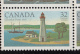 Canada MNH Scott #1035a Block Of 4 With #1035i Scratch In Sky To Left Of Lighthouse (Gibraltar)- Canadian Lighthouses I - Abarten Und Kuriositäten