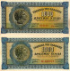 WWII Banknote,lot Of Two1000 Dr 1941,P.117b(1)+(2),as Scan - Griekenland