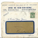 Enveloppe  PUBLICITAIRE Ste Lyonnaise Des Eaux Et De L´éclairage BAR SUR SEINE Machine A Coudre Type IRIS 1F VERT Cachet - 1939-44 Iris