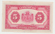 LUXEMBOURG 5 FRANCS 1944 VF++ P 43a 43 A - Luxembourg