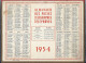 Calendrier 1954, Almanach Des PTT,postes,29 X 21,5 Cm.departement 26 Drome, - Grossformat : 1941-60