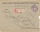 ROYAL CROWN STAMP ON REGISTERED COVER, SAVINGS BANK HEADER, 1912, HUNGARY - Cartas & Documentos